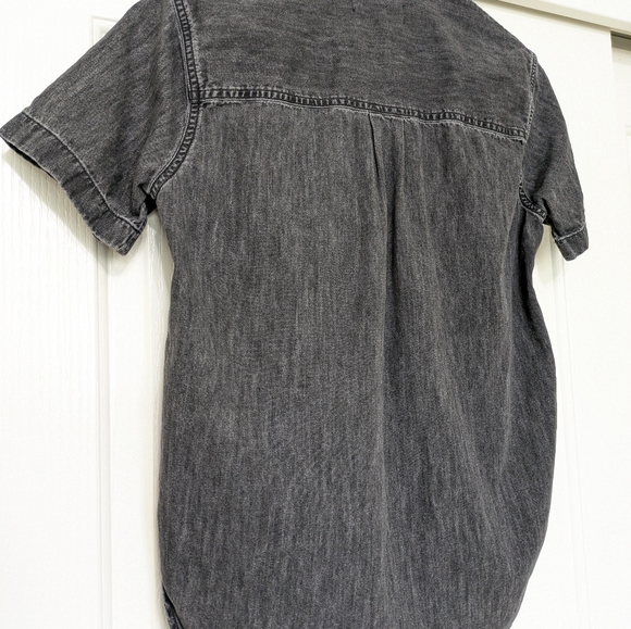 MADEWELL Denim Oversized Ex-Boyfriend Shirt in Lunar Black XXSmall Womens MA666 - Picture 9 of 12